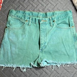 Wrangler teal cutoffs shorts Size 34